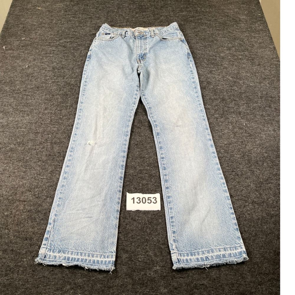 Express Bleus Bootcut Jeans Womens 7/8 R Light Wash Vintage Raw Hem Distressed